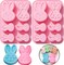 3D Easter Bunny Silicone Mold for Chocolate 2 Pack Large Easter Bunny Molds for Baking Jello Candy Molds Easter Soap Molds for Hot Chocolate Bombs Ice Cube Candle Cupcake Decorations (large bunny)
